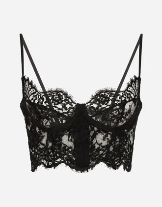 Dolce & Gabbana Lace Balconette Bralette - Woman Underwear Black 3