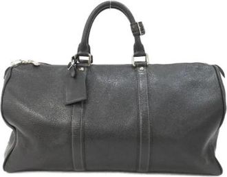 Louis Vuitton Pre-owned Tobago Leather Boston Bag - Dames - Vintage Weekendtas - Zwart - ONE Size - Leer - Vintage