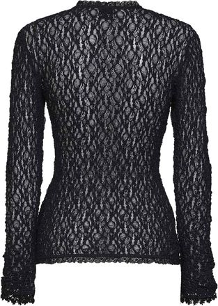 Isabel Marant Womens Long-Sleeve Lace Top Brany Black Polyamide Knitwear Sweater