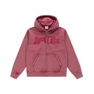 Arte Hoodies & sweatvesten, Heren, Rood, XS, Katoen, Zip Hoodie Washed