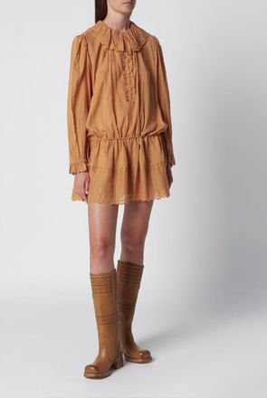 Isabel Marant Lenora Long-Sleeved Cotton Mini Shirtdress