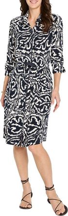 Nic+Zoe NIC+ZOE Indigo Leaf Double Crepe Eva Dress