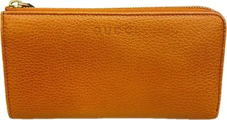 Gucci Brown Leather Long Wallet (Bi-Fold) (Pre-Owned)