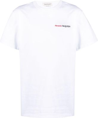 Alexander McQueen embroidered-logo cotton T-shirt - men - Cotton - S - White