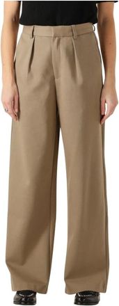Notre-V Broeken, Dames, Beige, L, Katoen, Taupe Elegante Pantalon voor Dames