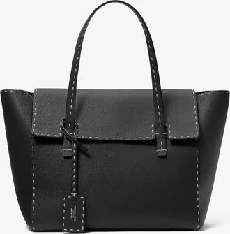Michael Kors Sophia Hand-Stitched Pebbled Leather Satchel