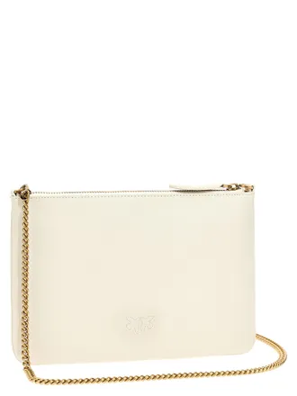 Pinko Signature Love Bird Logo Crossbody Bag - Cream