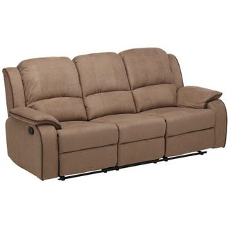 Vente-Unique Vente-unique - Divano relax a 3 posti in microfibra Tortora - hernani