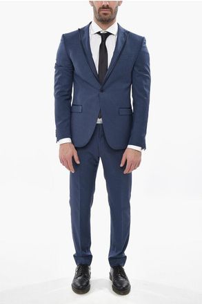 Corneliani CC COLLECTION Ceremony Suit RESET with Satin Details size 50