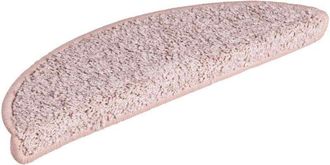 vidaXL Stair Mats 15 pcs 56x17x3 cm Light Pink Half Round vidaXL