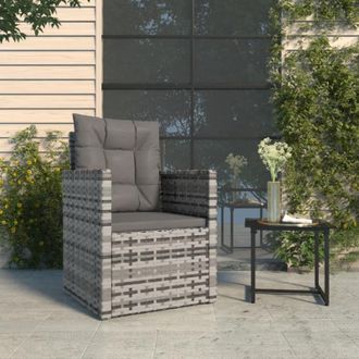 vidaXL Sill&oacute;n De Jard&iacute;n Con Coj&iacute;n Rat&aacute;n Sint&eacute;tico Gris Vidaxl