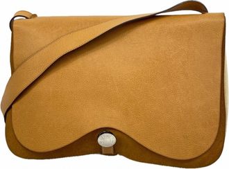 Herm&egrave;s Gold Toile H Boston Bag (Pre-Owned)