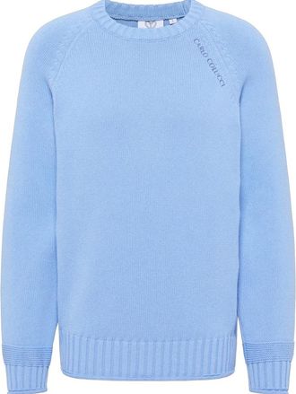 Carlo Colucci Stijlvolle Gebreide Trui - Heren - Ronde hals truien - Blauw - M - Truien & Vesten