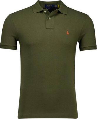 Polo Ralph Lauren Tops, Heren, Groen, S, Groene poloshirt met korte mouwen