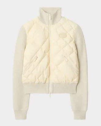 Burberry Kelsey Quilted Knit Combo Jacket