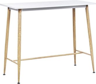 Beliani Mesa De Comedor Blanca Tablero Mdf Patas De Metal 90 X 50 Cm Estilo Minimalista Chaves