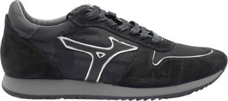 Mizuno Leren en canvas schoenen voor heren - Heren - Sneakers - Zwart - 45 EU - Leer - Schoenen