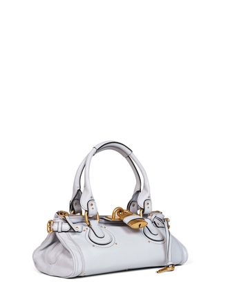 Chlo&eacute; Womens Shoulder Bag Paddington Greyish Blue Calf Leather