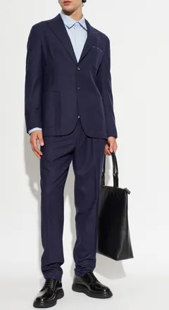Eleventy Wool Suit, Mens, Navy Blue
