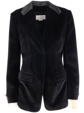 Genny Crystal-Embellished Velvet Jacket with Tailored Silhouette