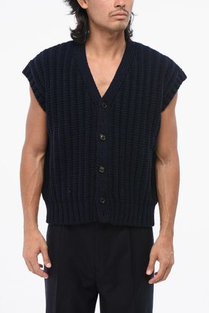Maison Margiela MM0 Cardigan in Lana a Maniche Corte Maison Margiela
