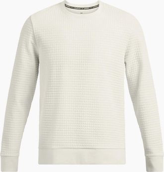 Under Armour Mens Unstoppable Crew Neck Ribbed Collar Long Sleeve Sweater - White - Size: 42