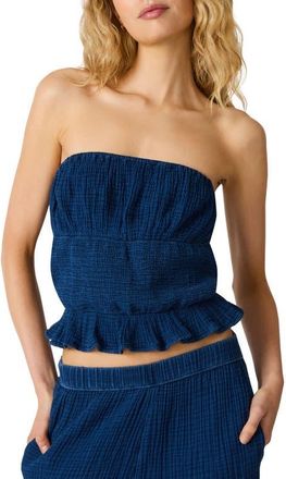 Steve Madden Harbor Strapless Top in Soft Indigo at Nordstrom, Size Medium