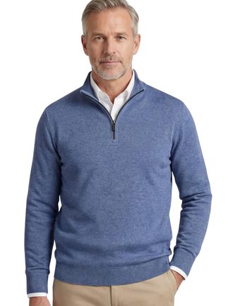 Baileys sweater Baileys blauw gem&ecirc;leerd katoen normale fit