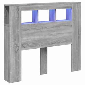 vidaXL Cabecero Led Madera Ingenier&iacute;a Gris Sonoma 120x18,5x103,5 Cm Vidaxl