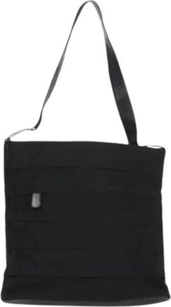 Ferragamo Tweedehands Canvas handtassen - Dames - Vintage Schoudertas - Zwart - ONE Size - Leer - Vintage