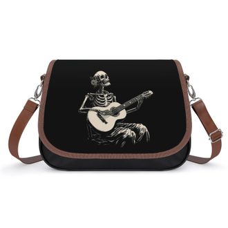 Generic Skeleton Rock Guitar Roll Fashion Womens Crossbody Bags Novelty Handbag Shoulder Bag Purse