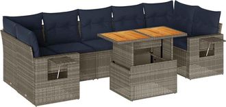vidaXL Vidaxl - Set Divano Da Giardino 8 Pz Con Cuscini Grigio In Polyrattan