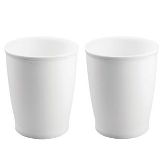 iDesign Kent Small Round Plastic Trash Can, 1.6 Gallon, 2-Pack, White at Nordstrom