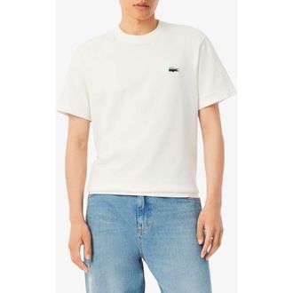 Lacoste Landscape Crocodile Heavy Pima Cotton Jersey T-Shirt in Flour at Nordstrom, Size 8