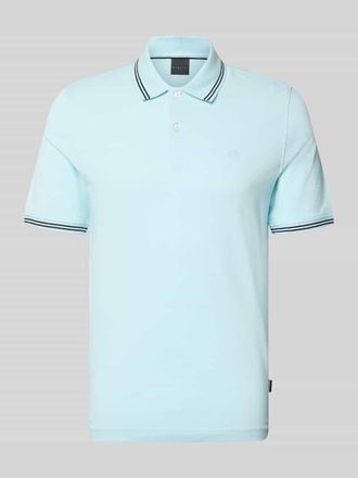 Bugatti Regular Fit Poloshirt mit Logo-Stitching in Aqua, Gr&ouml;&szlig;e XXXL
