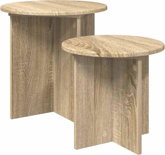 vidaXL Conjunto De Mesas Auxiliares 2 Uds. Roble Sonoma &Oslash; 45 X 45 Cm Vidaxl