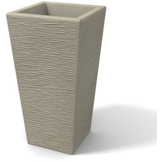 KLORIS Kloris - Maceta Moderna De Resina Rectangular Mod. Egizio Rustico H 90 Ceniciento