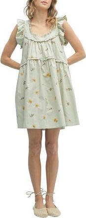 Wishlist Ruffle Babydoll Minidress in Sage at Nordstrom Rack, Size Medium