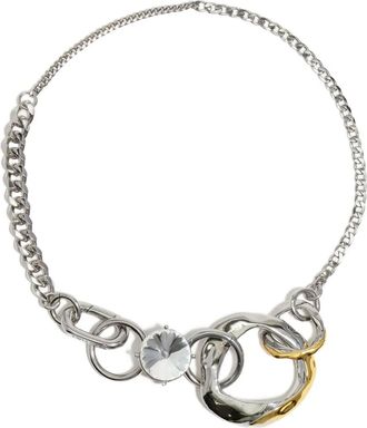 Bimba & Lola Collana a catena con cristalli - Argento