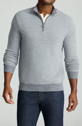 UNTUCKit Marvall Quarter Zip Sweater in Grey at Nordstrom, Size Xxx-Large