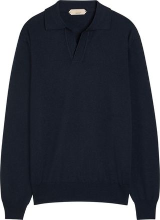 Aur&eacute;lien Wool Polo Shirt - Navy - XL