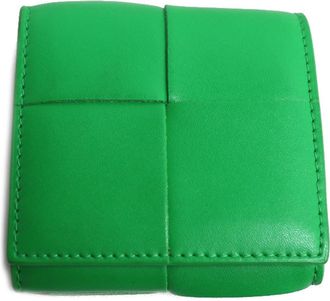 Bottega Veneta Green Leather Coin Purse/Coin Case (Pre-Owned)