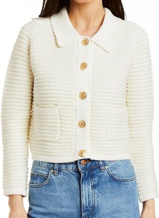 Drew Dalia Knitted Cardigan In Ivory