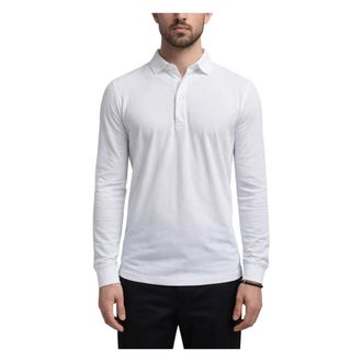 Gran Sasso Polo met lange mouwen - Heren - Polos - Wit - 3XL - Katoen - Tops