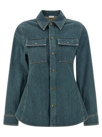 Burberry Blue Tailored Solid Shirt