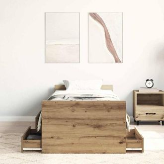 Berkfield Home Full Bed Frame Frame Artisan Oak 90x190 cm Single Wood in Brown