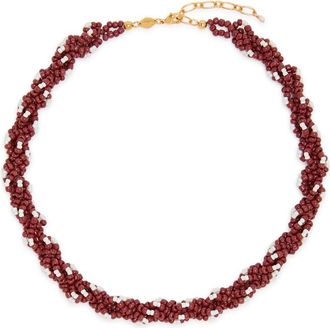 Anni Lu Anni LU Rodeo 18kt Gold-plated Beaded Necklace - Burgundy - One Size