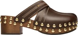 Bally Ele Studded Leather Clog Mules, Brand Size 36 ( US Size 5.5 )