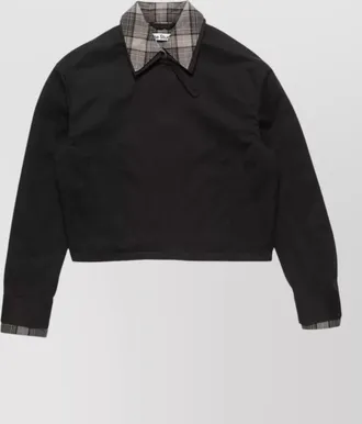 Acne Studios checked cropped single breasted coat