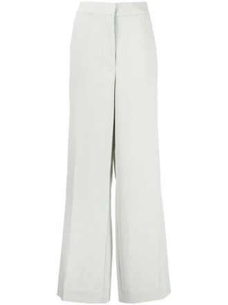 Calvin Klein twill wide-leg trousers - women - Recycled Polyester - 34 - Green